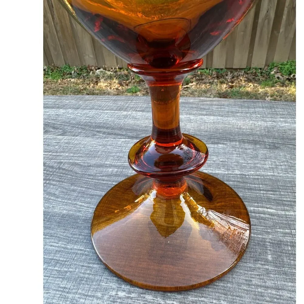 Stunning Mid-Century Vintage Amber Glass 14.5